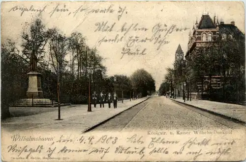 Gruss aus Wilhelmshaven - Königstrasse Kaiser Wilhelm Denkmal -483312