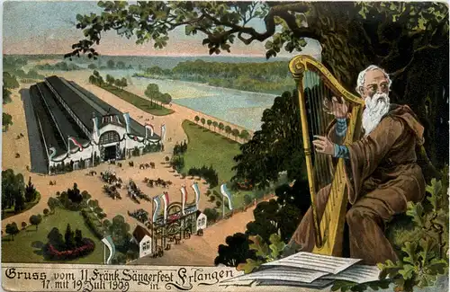 Erlangen - Guss vom 11. fränk. Sängerfest 1909 -94576