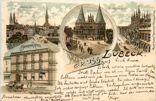 Gruss aus Lübeck - Litho -482202