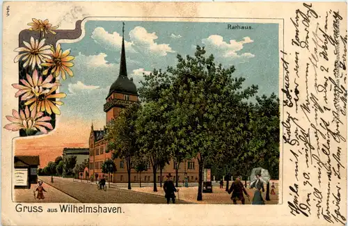 Gruss aus Wilhelmshaven - Rathaus - Litho -483626