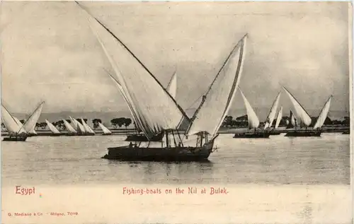 Egypt - Fishing boats on the Nil at Bulak -484880