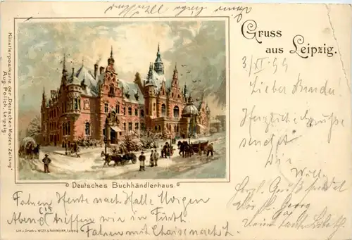 Gruss aus Leipzig - Deutsches Buchhändlerhaus - Litho -96228