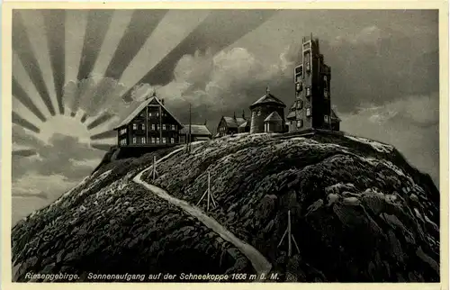 Riesengebirge - Sonnenaufgang auf der Schneekoppe -96348