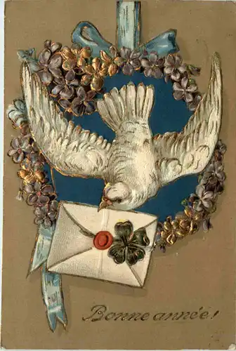 Neujahr - Prägekarte -486230