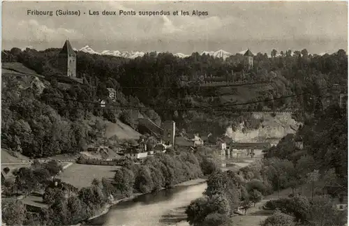 Fribourg - Les deux Ponts suspendus -485786