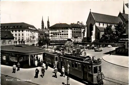 Basel - Barfüsserplatz mit Tram -486504