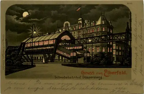 Gruss aus Elberfeld - Schwebebahnhof Döppersberg - Litho -487064