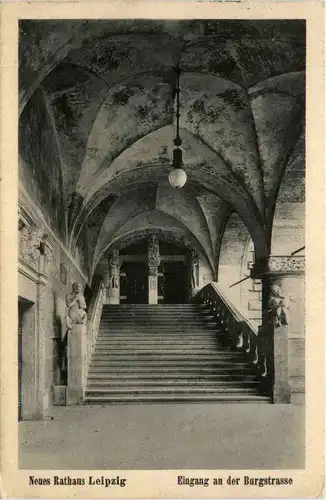 Leipzig, Neues Rathaus, Eingang an der Burgstrasse -368356