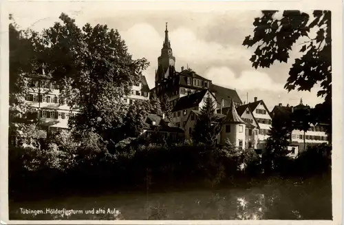 Tübingen, Hölderlinsturm und alte Aula -368416