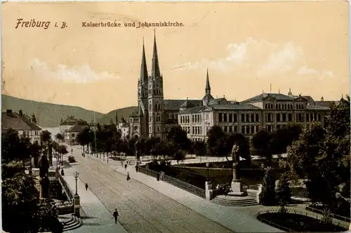 Freiburg, Kaiserbrücke und Johanniskirche -368676