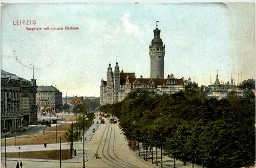 Leipzig, Rossplatz mit neuem Rathaus -369136