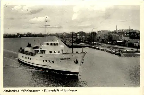 Wilhelmshaven - Strandhalle und Strandhäuser bei Sturmflut -488300