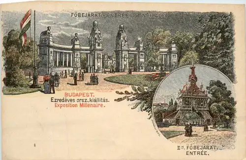 Budapest - Exposition Millenaire - Litho Ganzsache -463748