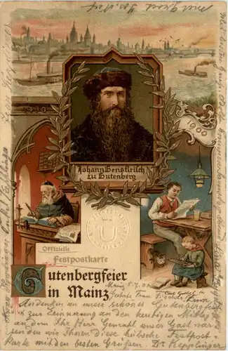 Gutenbergfeier in Mainz - Litho -487122