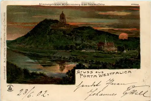 Gruss aus Porta Westfalica - Litho -487076