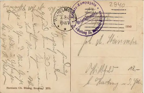 Wilhelmshaven - Marktstrasse - Feldpost 2. Matrosen Division -487806