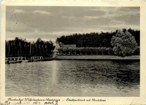 Wilhelmshaven - Stadtparkteich mit Bootshaus -488150