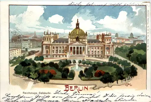Berlin - Reichstags Gebäude - Litho -489272