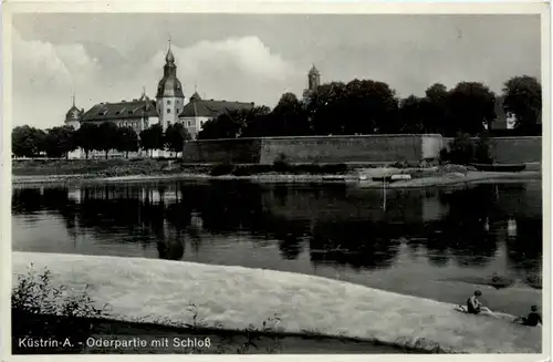 Küstrin - Oderpartie mit Schloss -489434