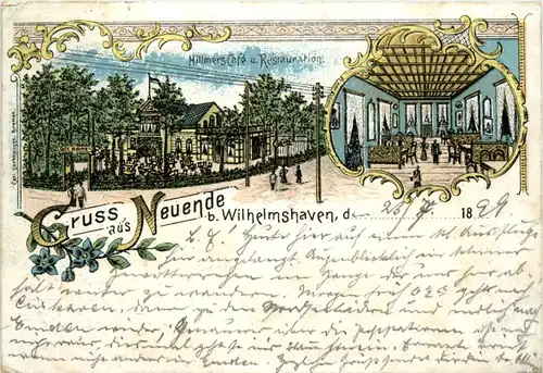 Wilhelmshaven - Gruss aus Neuende - Hillmers Cafe Litho -488880