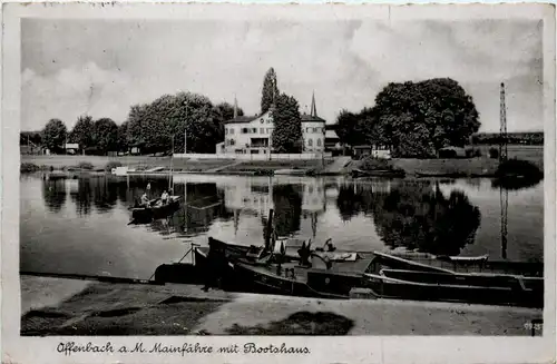 Offenbach am Main - Mainfähre mit Bootshaus -492740