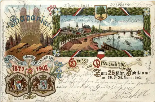 Offenbach - Landmannschaftl. Verein 25. Jubiläum 1902 - Litho -493730
