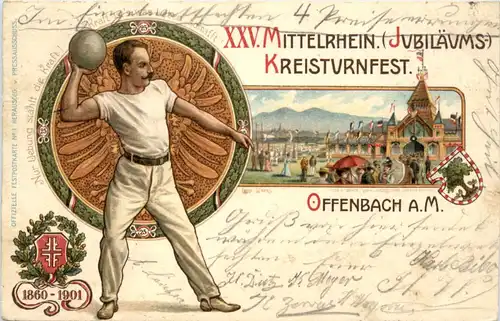 Offenbach - 25. Kreis Turnfest 1901 - Litho -493766