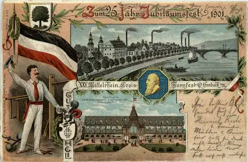 Offenbach - 25. Kreis Turnfest 1901 - Litho -493772