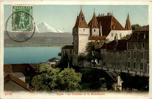 Nyon, Le Chateau et le Montblanc -391746