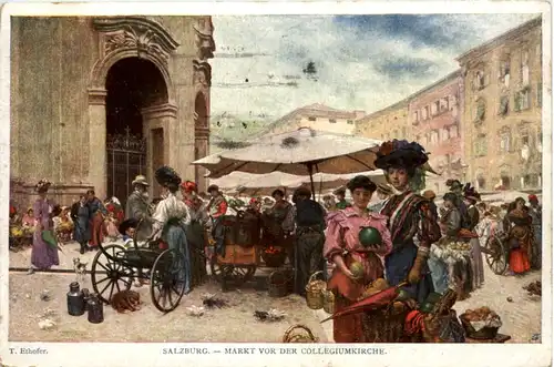 Salzburg - Markt vor der Collegiumskirche -470844