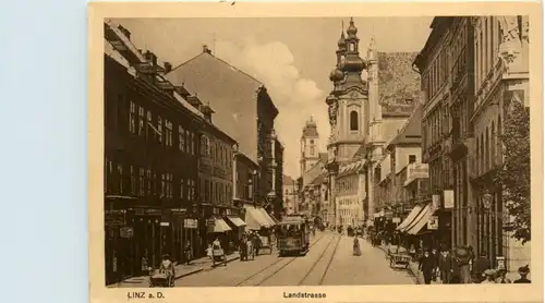 Linz - Landstrasse mit Strassenbahn -470864