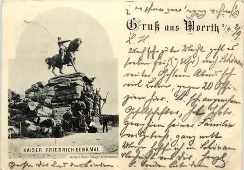 Gruss aus Woerth an der Sauer - Kaiser Friedrich Denkmal -454758