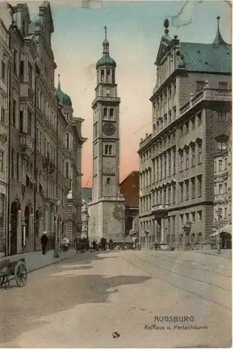 Augsburg, Rathaus und Perlachturm -392544