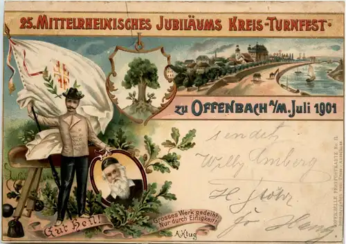 Offenbach - 25. Kreis Turnfest 1901 - Litho -493768