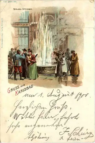 Gruss aus Karlsbad - Litho -455238