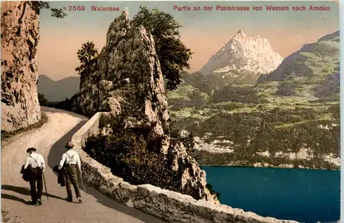 Walensee, Partie an der Poststrasse von Weesen nach Amden -392664