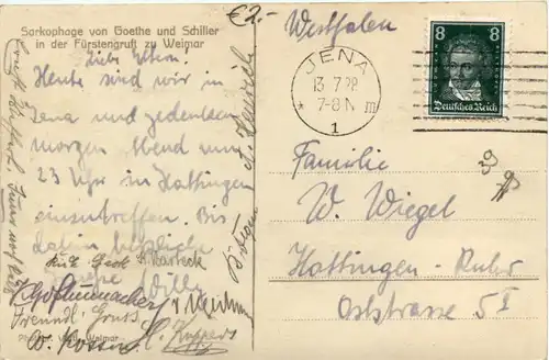 Fürstengruft zu Weimar, Sarkophage von Goethe u. Schiller -372344