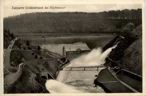 Talsperre Goldentraum bei Hochwasser -472264