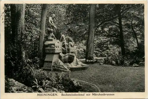 Meiningen, Bechsteindenkmal mit Märchenbrunnen -393474
