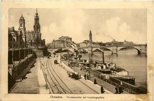 Dresden, Terrassenufer mit Landungsplatz -393688