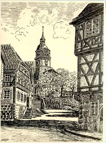 Backnang, Rathaus mit Stadtturm -393740