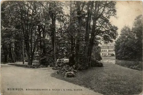 Meiningen, Märchenbrunnen u. Palais i. Engl. Garten -393476
