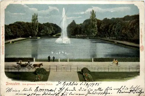 Dresden, Am grossen Garten Teich -393496