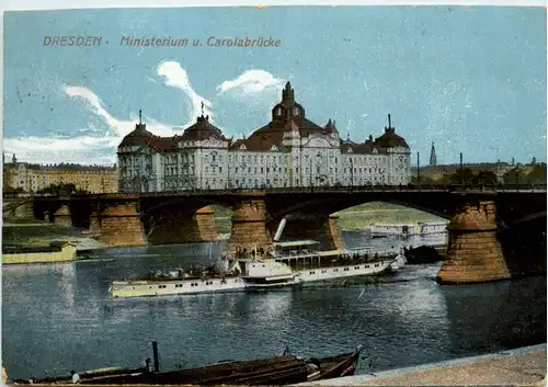 Dresden, Ministerium u. Carolabrücke -393674