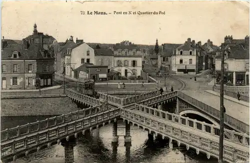 Le Mans, Pont en X et Quartier du pre -392836