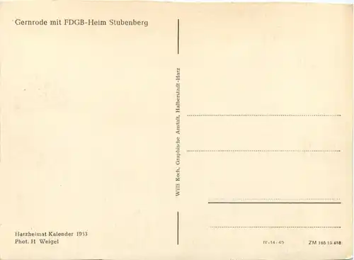 Gernrode Harz, mit FDGB-Heim Stubenberg -394932