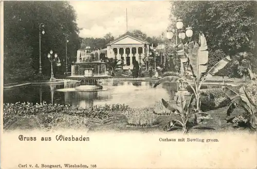 Gruss aus Wiesbaden, Kurhaus mit Bowling green -395408