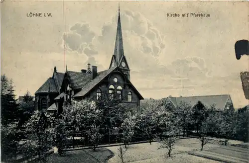 Löhne, Kirche mit Pfarrhaus -393352