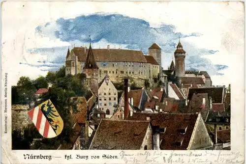 Nürnberg, Kgl. Burg von Süden -395404