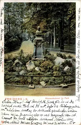 Freiberg i.Sa., Wernerdenkmal im Park -393492